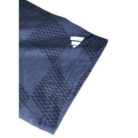 New Adidas Golf men's $65 WAVY MESH Polo Shirt Size Large Dusty Blue PL Ink BLK - Picture 5 of 8